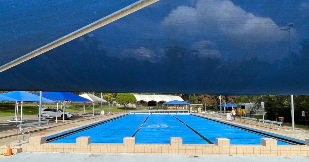 The completed install on the 50m pool