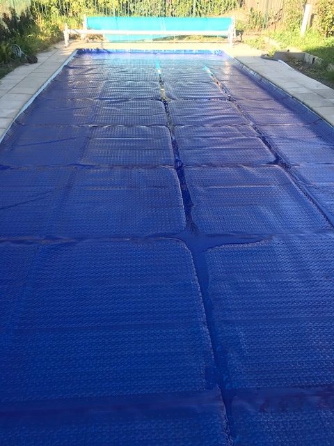 500 Um Waterproof Winter Pool Covers Inground Insulation PE Blue Plastic  Solar Pool Cover