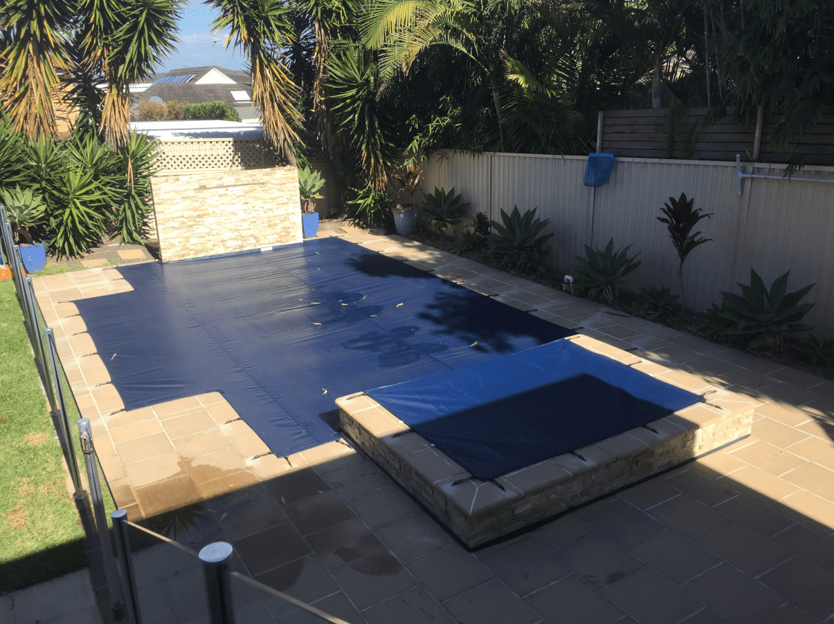 Blue with raised spa section made as one cover for this customer in Woolooware NSW
